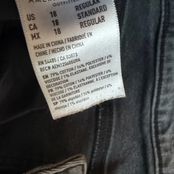 American Eagle Black Wash Denim Jeans - Picture 3 of 4